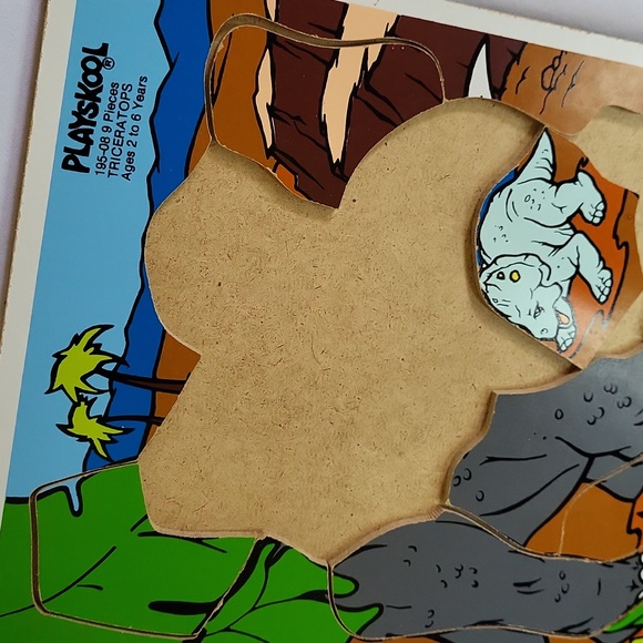 Playskool Triceratops Puzzle vintage 1987 good used condition - Picture 9 of 11